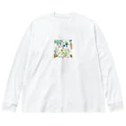 Happy Shopの爽やか花柄 Big Long Sleeve T-Shirt