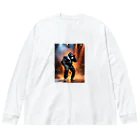 ZZRR12のゴリラの燃える舞台 Big Long Sleeve T-Shirt