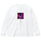 butterfly-effectのビビッドサイバーネオン ビッグシルエットロングスリーブTシャツ