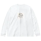 Schiele_sarieriの線画の女性3 ビッグシルエットロングスリーブTシャツ