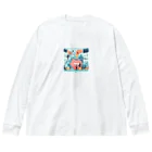 SatokorinのNISAは積立分散投資！ Big Long Sleeve T-Shirt