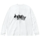 サビネコよもぎの仲良し３匹 Big Long Sleeve T-Shirt