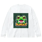 カエルグッズのHUNGRYカエル ビッグシルエットロングスリーブTシャツ