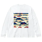 curtisの富士山ピクセルアート ビッグシルエットロングスリーブTシャツ