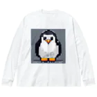 hakusyuuの優しい眼差しペンギン ビッグシルエットロングスリーブTシャツ