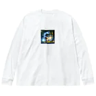 katohkouchiのMystical Creature with Large Luminous and Kitten Big Long Sleeve T-Shirt