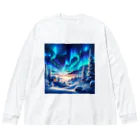 すずらん24のオーロラのある風景 Big Long Sleeve T-Shirt