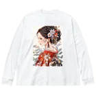 AQUAMETAVERSEの和服姿の女性　sanae 2074 ビッグシルエットロングスリーブTシャツ