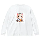 dorakiti0712のにゃんこ先生 ビッグシルエットロングスリーブTシャツ