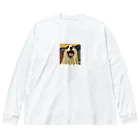 Rabbitのアート風！犬ちゃんの叫び！ Big Long Sleeve T-Shirt