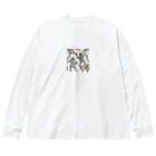 d-design-labのdancing robots Big Long Sleeve T-Shirt