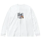 d-design-labのごはん食べてるロボ Big Long Sleeve T-Shirt