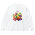 アリエルの空想鉱物店 "Arier's Imaginary Mineral Shop"の宝石のフルーツバスケット〈切り抜き〉 Big Long Sleeve T-Shirt