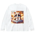 TomaTracksの骨をくわえた猫ちゃん Big Long Sleeve T-Shirt