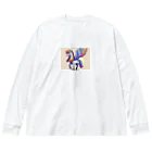 madatubomiの青色ペガサス Big Long Sleeve T-Shirt