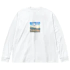 Apricot_taruの朝の海 ビッグシルエットロングスリーブTシャツ