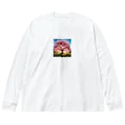 ニコショップの桜の木 ビッグシルエットロングスリーブTシャツ