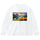 Kz_25@アウトドアーのキャンプファッション -Sunrise- ビッグシルエットロングスリーブTシャツ