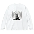 にくきゅう299のBack-raised Dream Cat 3 Big Long Sleeve T-Shirt