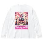 大江戸花火祭りのCelestial Ryujin Realm～天上の龍神社8 ビッグシルエットロングスリーブTシャツ