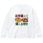 botsu【デフォルメ動物イラスト屋】の狸寝入り・寝入る狸 ビッグシルエットロングスリーブTシャツ