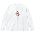 hakumenhonの春を迎えるペンギン Big Long Sleeve T-Shirt