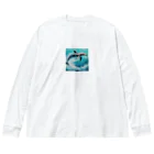 sora377の水中のバレリーナ、イルカ Big Long Sleeve T-Shirt