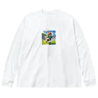 スポーツにゃんこ大戦争のサッカーにゃんこ Big Long Sleeve T-Shirt