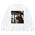 feliceのタワーに登っている猫 Big Long Sleeve T-Shirt