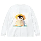 AQUAMETAVERSEの帽子をかぶった可愛い子供ペンギン Marsa 106 ビッグシルエットロングスリーブTシャツ