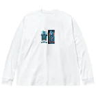 4146-の蒼と黄色の炎 Big Long Sleeve T-Shirt