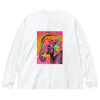 sawaグッズのMusic Lover Elephant ビッグシルエットロングスリーブTシャツ