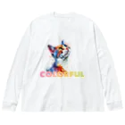 G.O.A.T.designの色鮮やかな水彩画に描かれたカワイイ猫 Big Long Sleeve T-Shirt