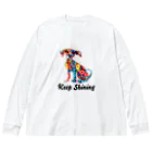 G.O.A.T.designのカラフルな模様を身に纏った犬 Big Long Sleeve T-Shirt