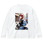 ヨーカズのバイク女子そら ビッグシルエットロングスリーブTシャツ