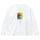 AQUAMETAVERSEの昼寝　なでしこ1478 ビッグシルエットロングスリーブTシャツ