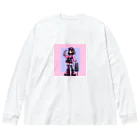 蒲田　次郎のピクセルピンモンガール2 Big Long Sleeve T-Shirt