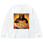 モノモノクローゼットのピザ熊 ビッグシルエットロングスリーブTシャツ