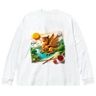 ハピShopのフライドラゴン Big Long Sleeve T-Shirt