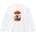 AQUAMETAVERSEのアライグマのお食事　Hime  2530 ビッグシルエットロングスリーブTシャツ