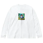 シマシマエナッピのアニメ絵風シマエナガ Big Long Sleeve T-Shirt