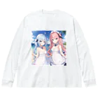 AzurのAzur&Azvl 白ワンピース ビッグシルエットロングスリーブTシャツ