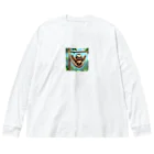 ナマケモノstoreのハンモックに揺られるナマケモノ 루즈핏 롱 슬리브 티셔츠