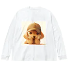 AQUAMETAVERSEのキャプをかぶった可愛い子犬 Marsa 106 Big Long Sleeve T-Shirt