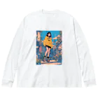 Kazuya Satoの昭和テイストカラフルPOPガーリー Big Long Sleeve T-Shirt