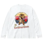 Stylo Tee Shopの絶滅までKOをするティラノサウルス Big Long Sleeve T-Shirt