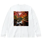 AQUAMETAVERSEの紅葉　なでしこ1478 ビッグシルエットロングスリーブTシャツ