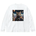 roogerの宇宙猫1 ビッグシルエットロングスリーブTシャツ