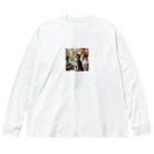 Ten117のアメショと花 Big Long Sleeve T-Shirt