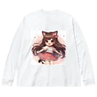 yos-1292583のねこニコばん ビッグシルエットロングスリーブTシャツ